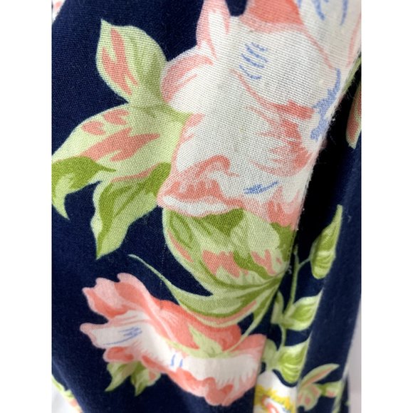 Vintage Worthington Women's Blue Floral Pleated Midi Skirt with pockets Size 10 - Picture 6 of 11